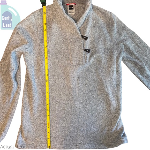 The North Face Gray Toggle Collar Fleece Sweater Pullover Size Medium 🩶 - Picture 5 of 7